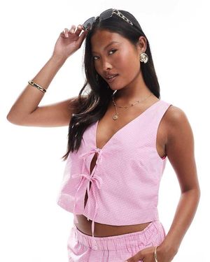 Only Petite Tie Front Top Co-Ord - Pink
