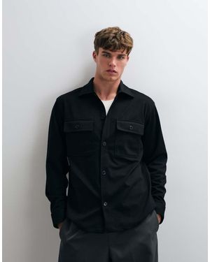 Jack & Jones Sobrecamisa De Sarga Negra - Azul