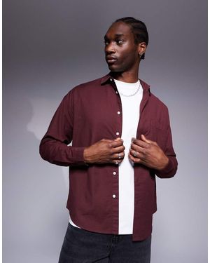 ASOS Camicia Oxford Oversize Squadrata Bordeaux Intenso - Viola
