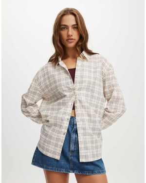 Cotton On Haven Long Sleeve Shirt - Natural