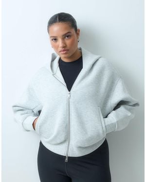 4505 Curve Rest Day Zip Up Sculpted Volume Hoodie - Blue