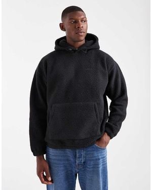 Levi's Tonal Logo Borg Hoodie - Blue