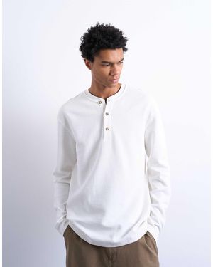 T-shirt Manches Longues Homme Topman – Blanc – Taille XXS – Coupe Regular