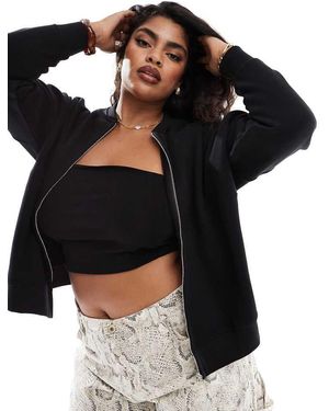 Yours Oversized Jersey Bomberjack - Zwart