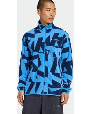adidas Originals Terrex Multi Printed Full-Zip Fleece Jacket - Blue