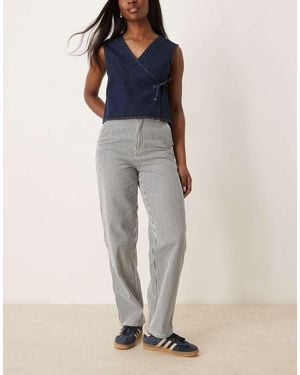 Dickies Hickory Stripe Denim Carpenter Trousers - Blue