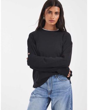Noisy May Regular Fit Long Sleeve T-Shirt - Black