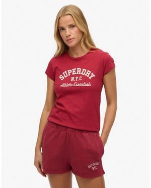 Superdry Athletic Essential Slub T-Shirt - Red