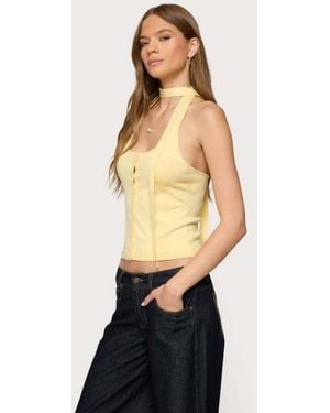 Edikted Two Piece Knit Halter Top - Blue