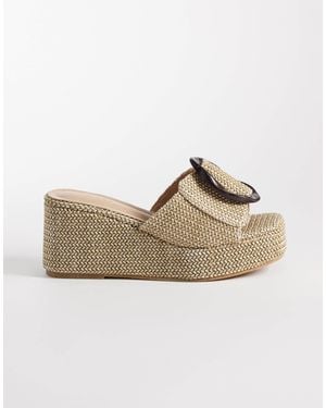 Raid Hunter Woven Wedge Sandals - Natural