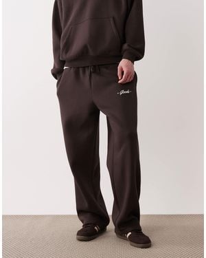 ASOS Wide Leg Sweatpants With Print Detail - Black