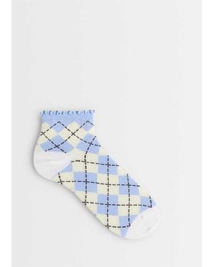 ASOS Ankle Socks With Frill Edge - Blue