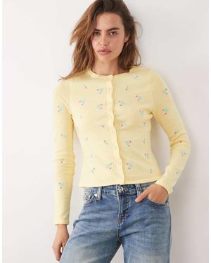 ASOS Cárdigan Con Bordado Floral De Punto (Parte De Un Conjunto) - Verde