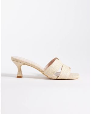 Raid Wide Fit Clydie Kitten Heel Mule Sandals - Natural