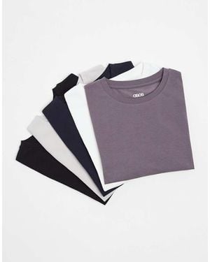 ASOS Pack De 5 Camisetas De Varios Colores Ajustadas Básicas De - Morado