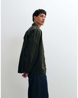 Jack & Jones Sobrecamisa De Sarga Verde - Blanco