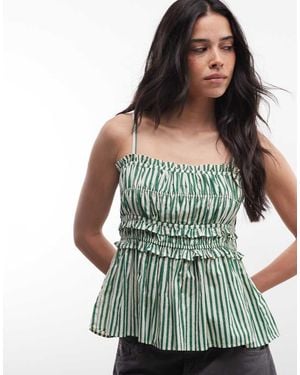 AllSaints Kali Ruched Cami Top - Green