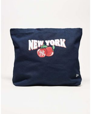 KTZ Bolso Tote Para Mujer Con Estampado Gráfico De Frutas Y Logo De Los Ny Yankees De - Azul