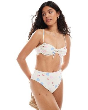 Pieces High Waist Bikini Bottom Co-ord - White