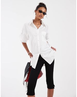 & Other Stories Oversized Cotton Shirt With Deep Cuffs - White