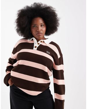 Renee Studio Plus Exclusive Knitted Collared Rugby Top - Multicolour