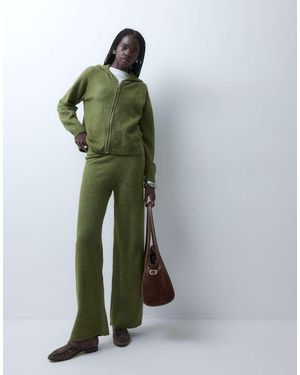 Vero Moda Gebreide Broek Met Wijde Pijpen, Co-Ord Set - Groen