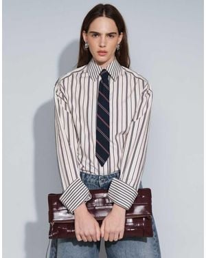 ASOS Camicia A Righe Miste Con Nodo - Grigio