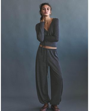Pull&Bear Pantalon sarouel fluide - Bleu