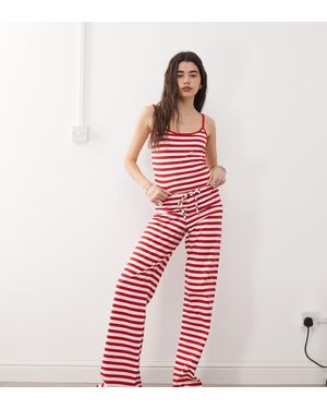 Collusion Straight Leg Relaxed Mid Rise Trousers Co-ord - Red