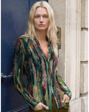 Desigual Camicia Nera Con Stampa Multicolore