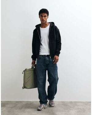 Jack & Jones Heavyweight Double Zip Hoodie - Blue