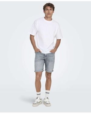 Only & Sons – jeans-shorts - Weiß