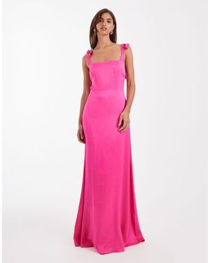 Maids To Measure Bridesmaid Tie Shoulder Maxi Dress - Pink