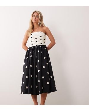 Nobody's Child Petite Felicity Cotton Bandeau Midi Dress - Black