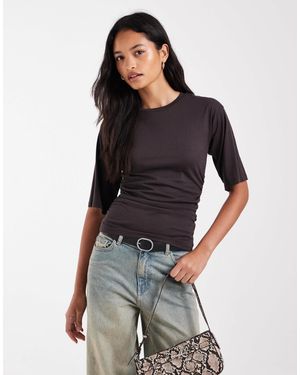 Vero Moda Ruching Detail T-shirt - Grey