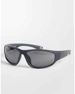 Reclaimed Vintage Unisex Sporty Wrap Sunglasses Lens - Grey