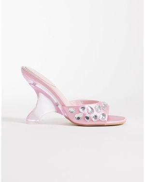 Kaiia – exklusive, verzierte satin-sandaletten - Pink