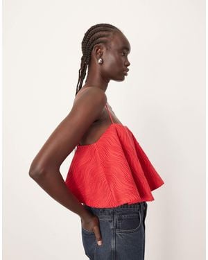 ARRANGE Wavey Texture Structu Trapeze Cami Top - Red