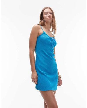 topshop tie back a line mini dress in lemon print Halter Solid Pockets Sleeveless A Line Long Dress – Collabks main image 0