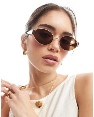 A.J. Morgan Slim Round Metal Sunglasses - Brown