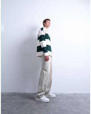 TOPMAN baggy Fit High Rise Twill Pants - White