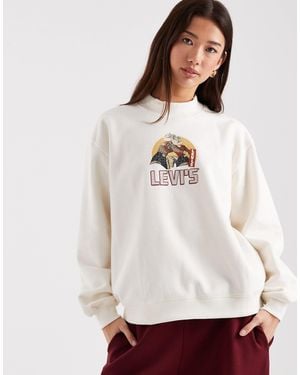 Levi's Collins - sweat à col montant avec imprimé style western - écru - Blanc