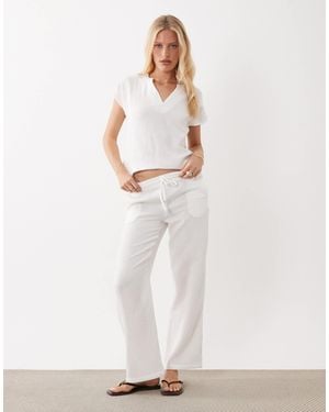 Jdy Wide Leg Cheesecloth Pants Co-ord - Natural