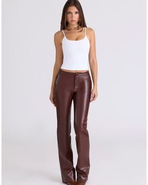 House Of Cb Adara Vegan Leather Trousers - Brown