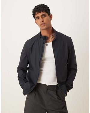 Mango Cotton Funnel Neck Jacket - Blue
