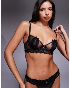 Boux Avenue Sujetador Balconette Con Detalle En Zigzag Julyana De - Negro