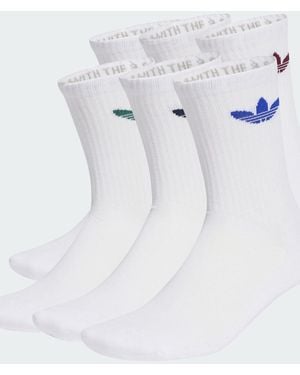 adidas Originals Trefoil Cushion Crew Socks 6 Pairs - White
