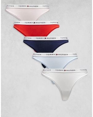 Tommy Hilfiger Essential Cotton 5 Pack Thongs - White