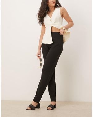 Vila Mix & Match High Waist Clean Straight Leg Trouser - Natural
