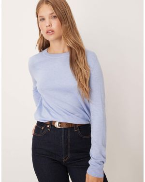 Mango Round Neck Fine Knitted Top - Blue
